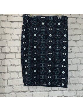 LuLaRoe Cassie Skirt XL Geometric Pencil Stretch Plus Business Casual Workwear